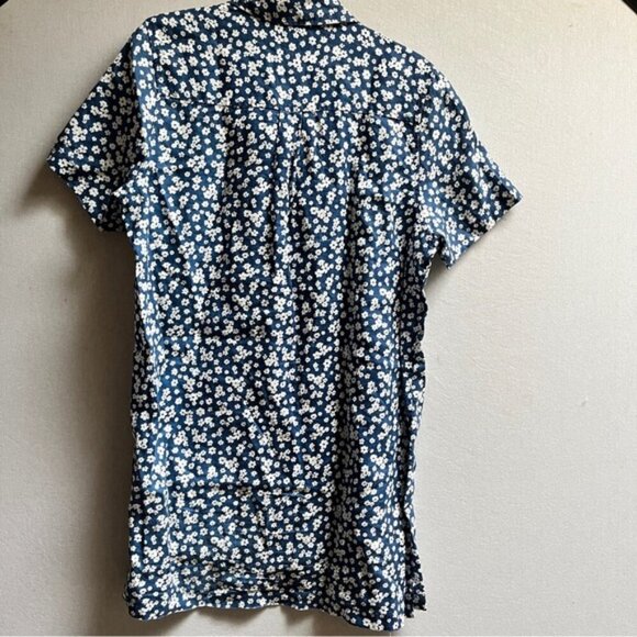 Onia 100% Linen Floral Button Down Shirt Dress Sz M - Picture 4 of 10